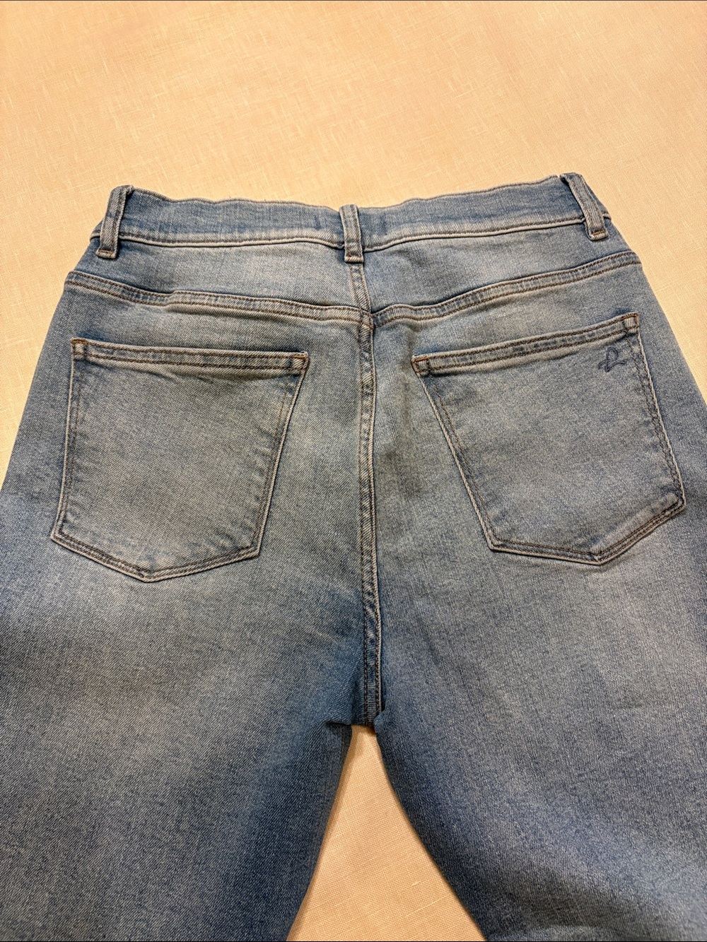 DL1961 Light Blue Raw-Hem Flare Jeans - Picture 3 of 3